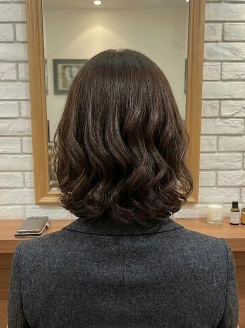 ミディアム パーマ カット パーマ トリートメント ヘッドスパ flencia 丸 和博|カットのヘアスタイル