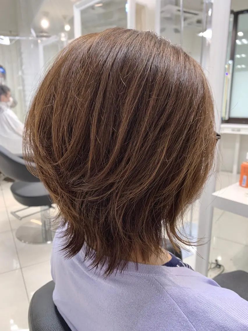 ミディアム ハイレイヤー レイヤーカット カット ヘアカラー 【パーマ特化美容師】 ✂️✨飯田哲也のヘアスタイル