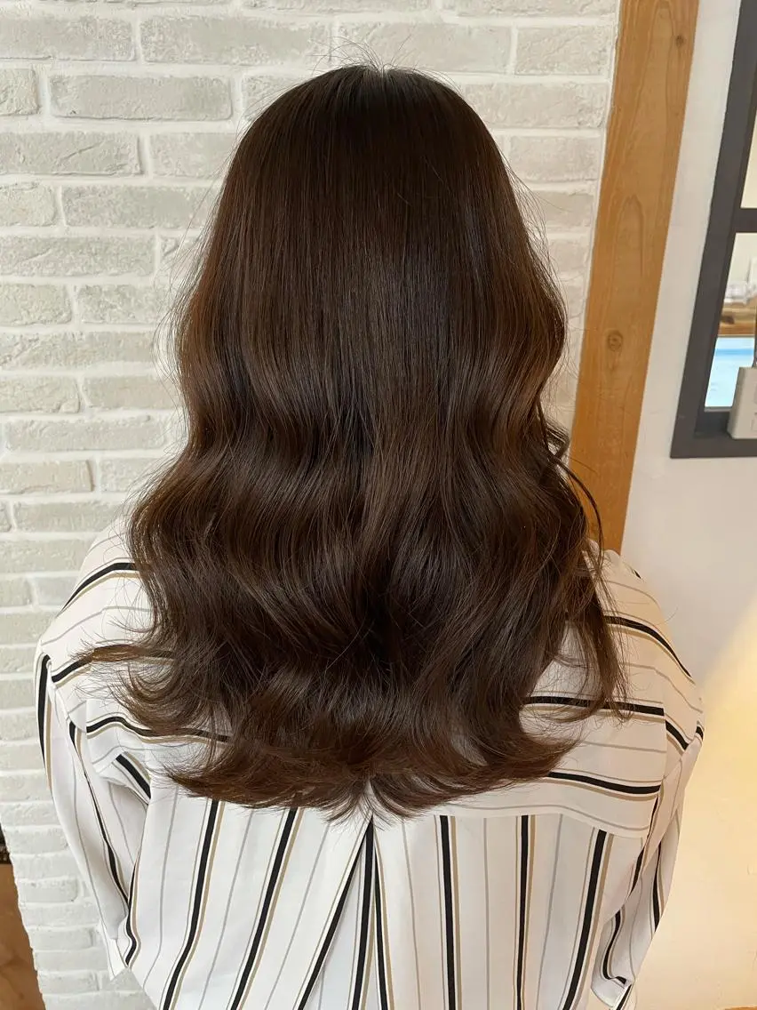 ミディアム カット ヘアカラー 縮毛矯正 トリートメント 🧡/艶髪/桑原 拓也/ショート/🧡のヘアスタイル
