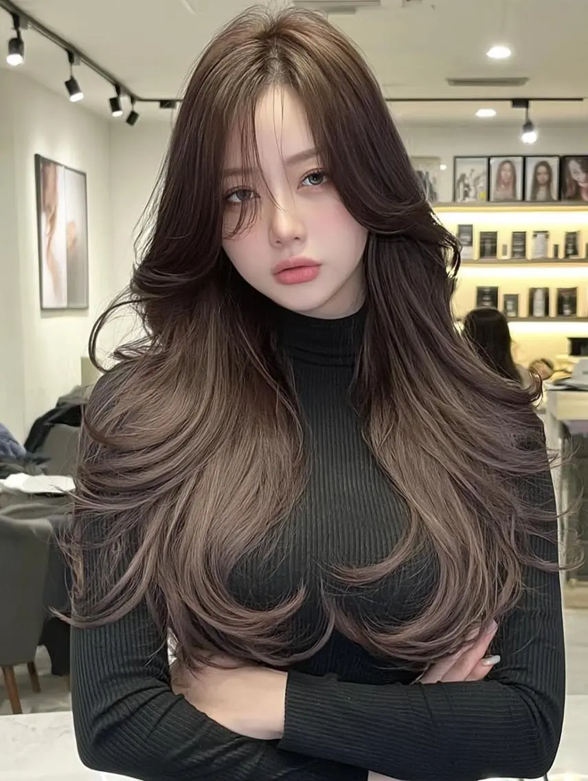 セミロング 顔周りカット 髪質改善 韓国風ヘア レイヤーカット カット ヘアカラー トリートメント 髪質改善/メンズ👑 ネイリスト水町幸基のヘアスタイル