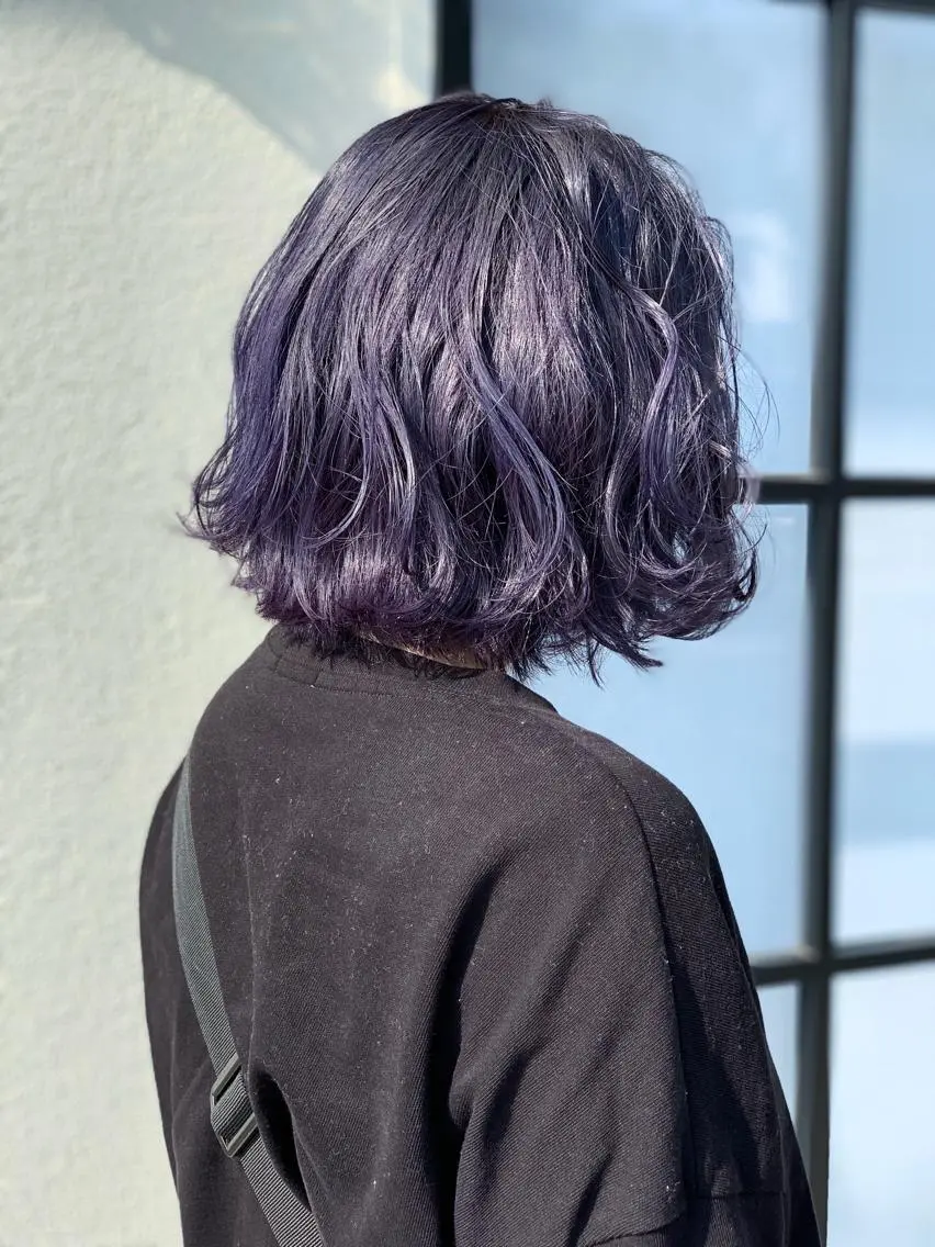 ショート カラー ブリーチ ブルーカラー ネイビーカラー 🍀ナガヤマ ヒデアキ🍀のヘアスタイル
