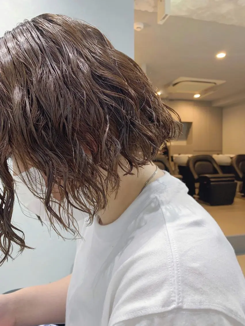 パーマ カット パーマ トリートメント ボブパーマコテ巻き風 パーマNo1深江秀平のヘアスタイル