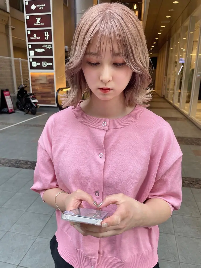 ミディアム カラー カット ヘアカラー 髪質改善will hairdesignのヘアスタイル