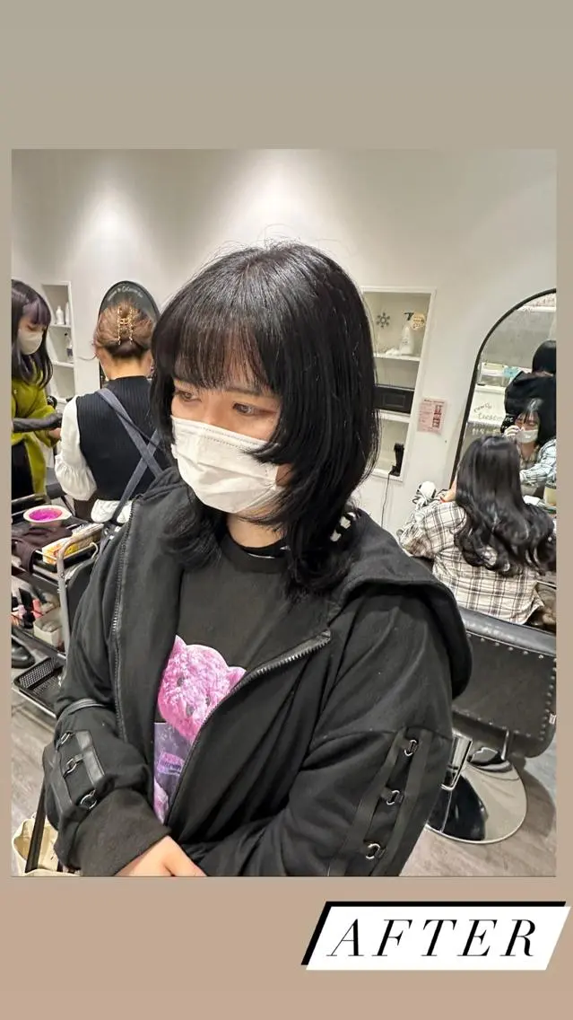 ミディアム カラー ヘアカラー トリートメント 艶髪レイヤー上田 紗也🇰🇷💗のヘアスタイル