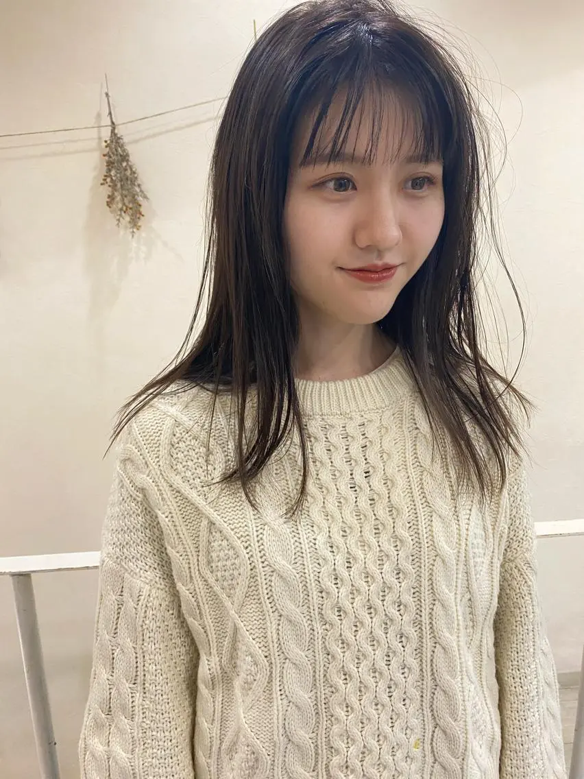 ロング カラー 前竹 那生のヘアスタイル