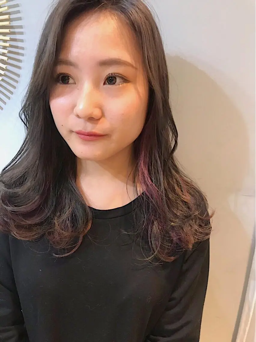 セミロング カラー ヘアアレンジ ユニコーンカラー ヘアカラー トリートメント lani ブリーチ /ダブルカラーのヘアスタイル