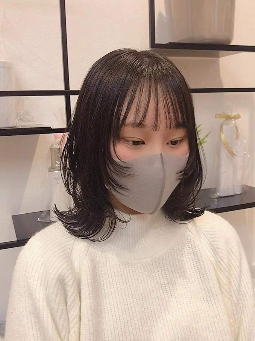 ミディアム ウルフカット 髙橋 かすみのヘアスタイル
