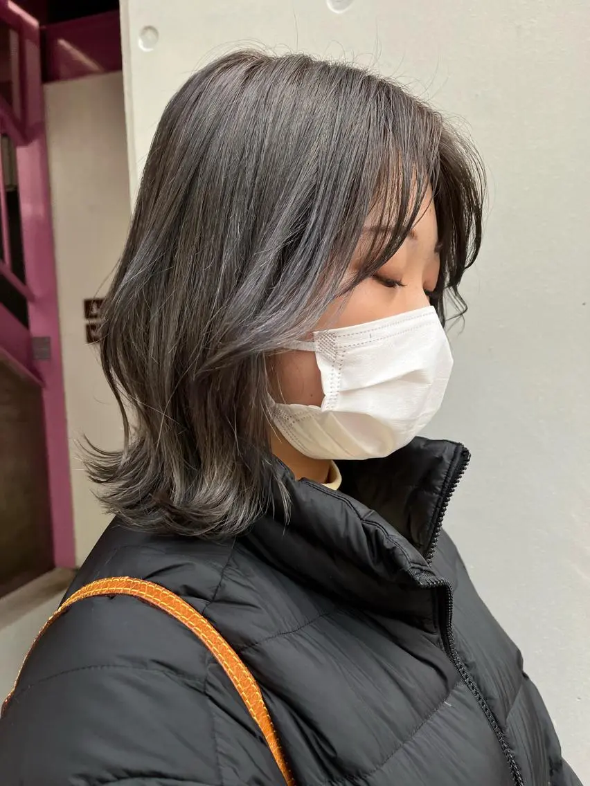 ミディアム カラー グレージュ 韓国風ヘア 髪質改善☆ 縮毛矯正miyuのヘアスタイル