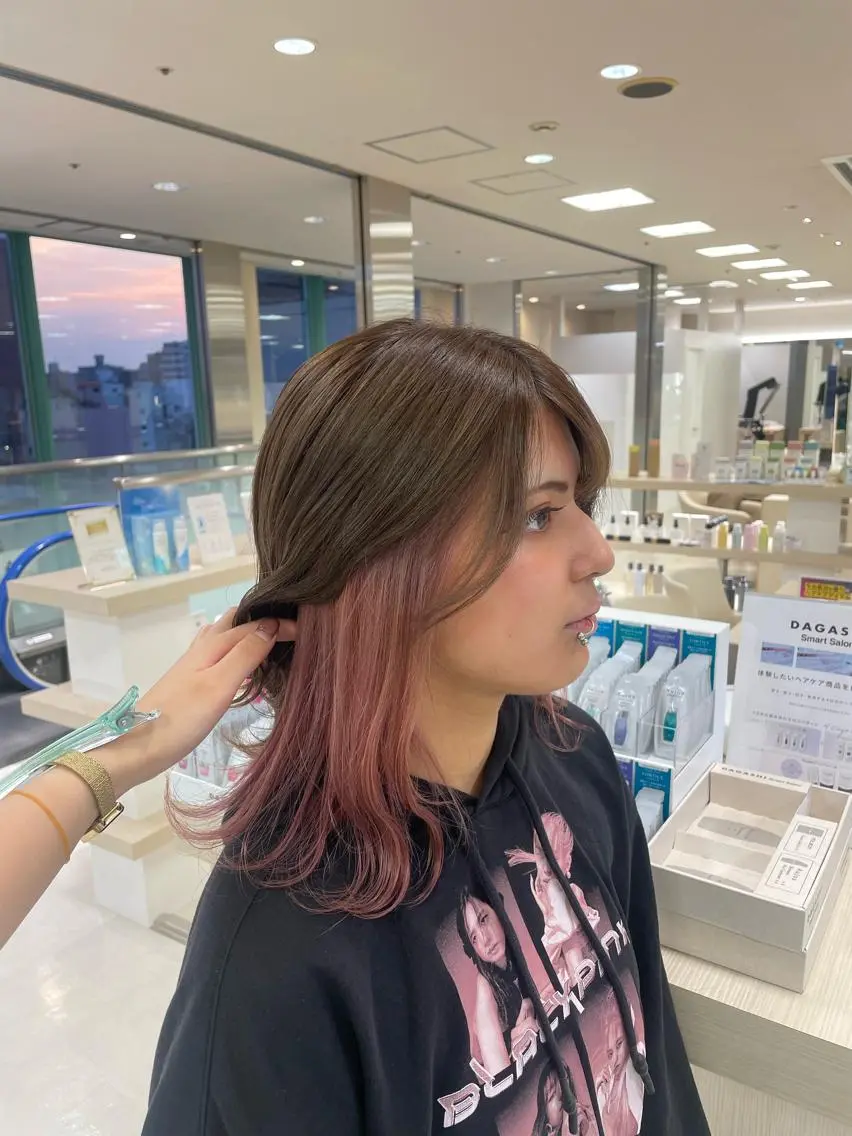 ミディアム カラー カット 縮毛矯正 ヘッドスパ ヘアセット モデル様募集中 /REIRIのヘアスタイル
