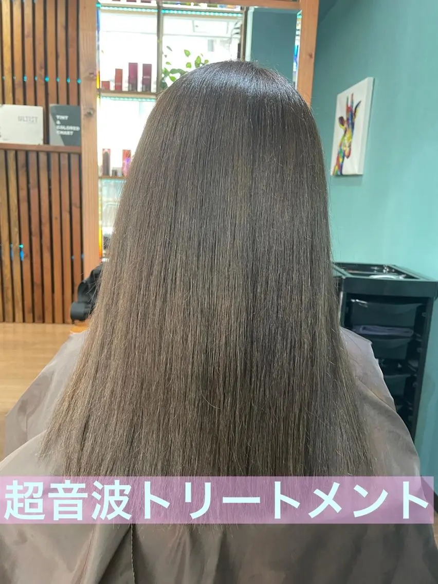 ロング カラー ヘアカラー トリートメント 髪質改善×潤艶カラー ⭐️岡田崇彰のヘアスタイル