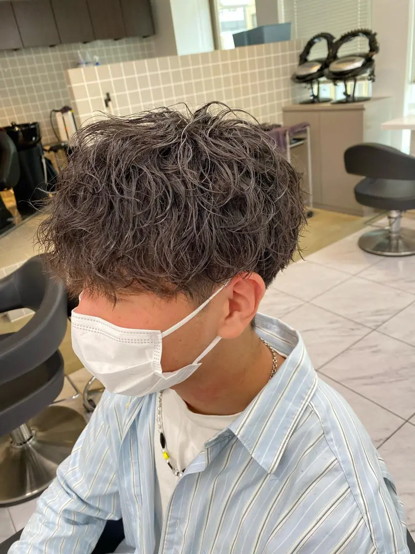 ミディアム パーマ ヘアアレンジ メンズ メンズ特化 水口湧太のヘアスタイル
