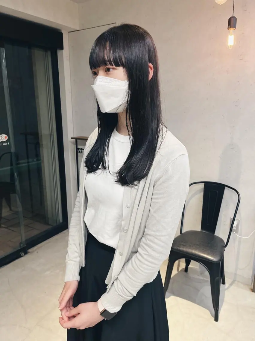 ロング カット 縮毛矯正 岩田 良/ブリーチカラーのヘアスタイル