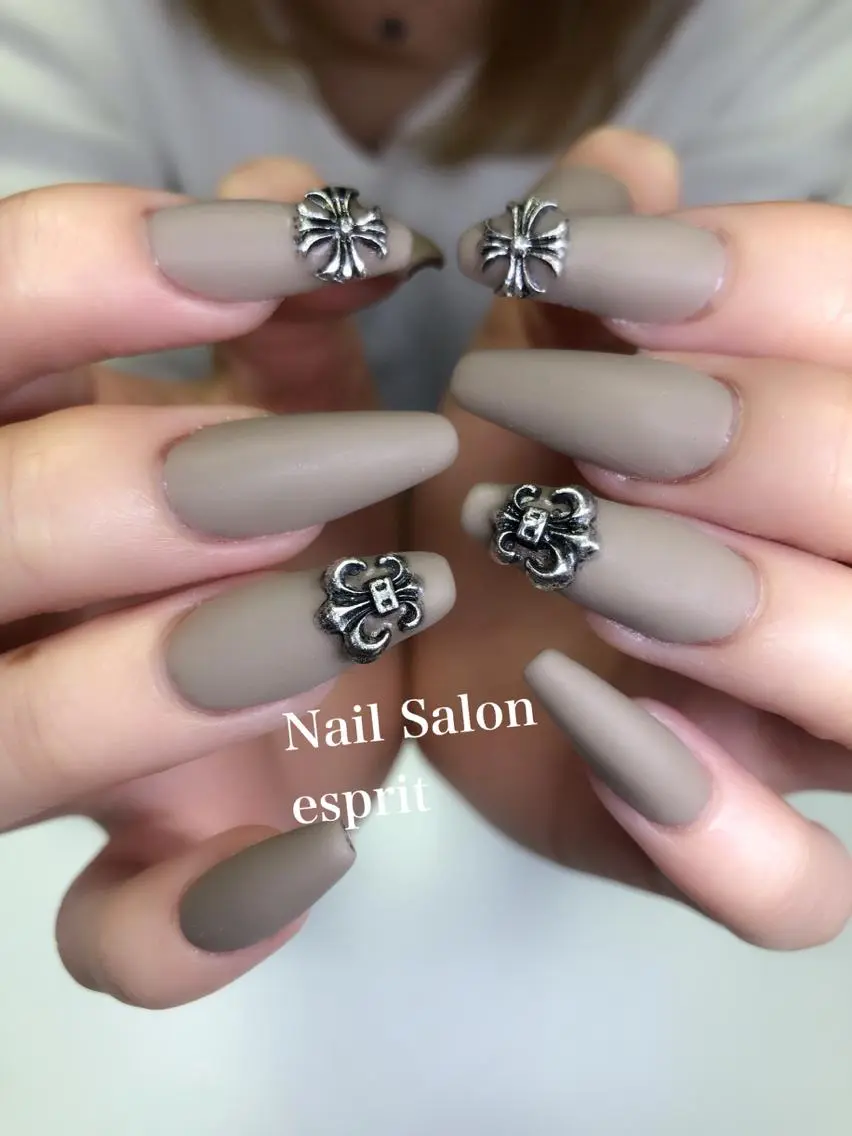 ネイル 長さ出し ロングネイル マットネイル スカルプネイル スクエアネイル ハンドネイル Nail Salon espritのネイルデザイン
