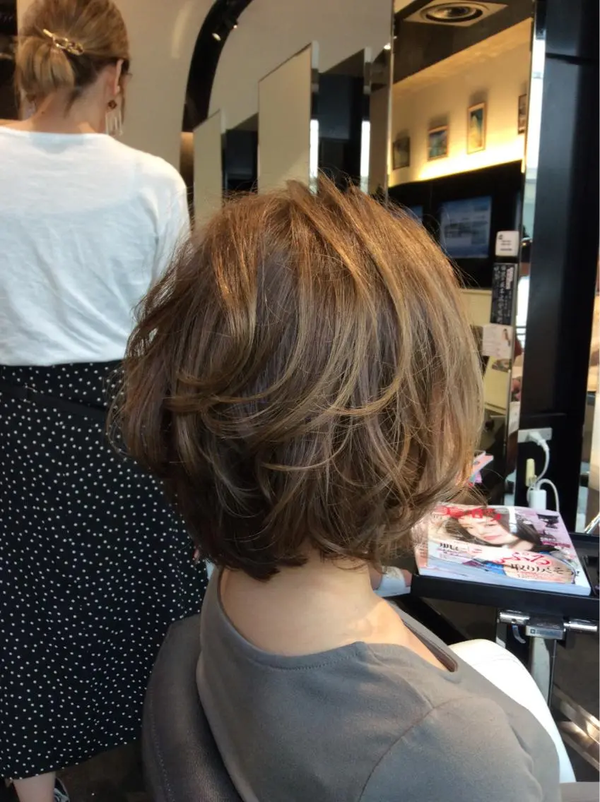 ショート カット ヘアカラー トリートメント ボブスタイル/ 透明感カラー/八幡のヘアスタイル