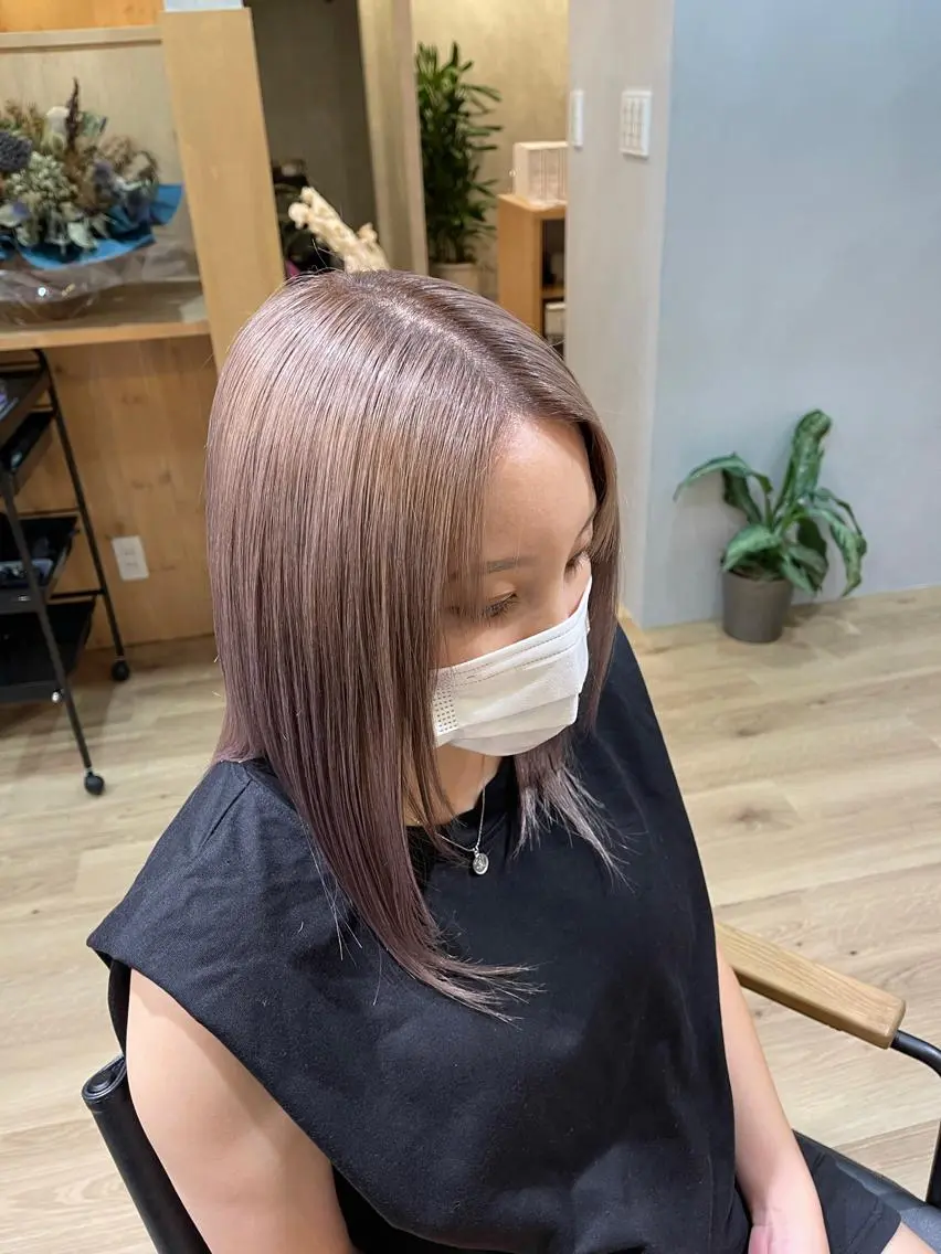 ミディアム カラー ベージュカラー パープルカラー マスダ ヤスノリのヘアスタイル