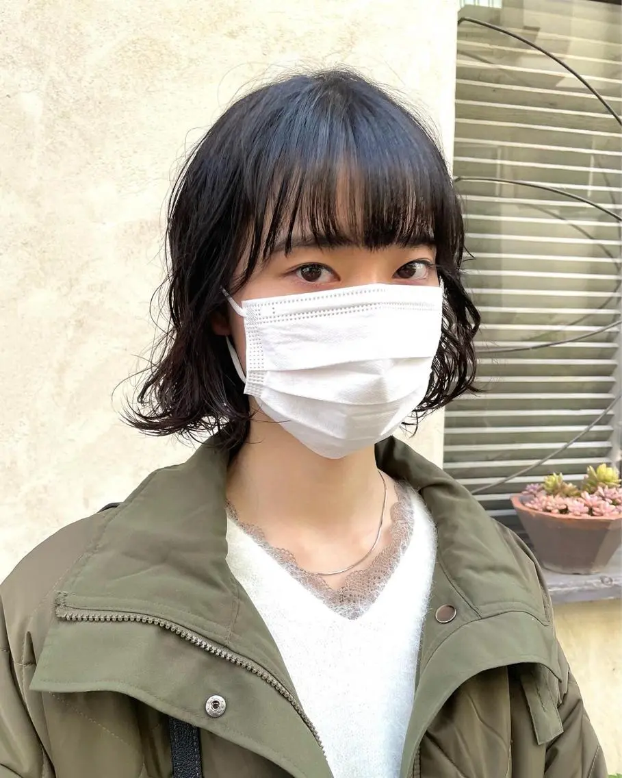 ショート パーマ 切りっぱなしボブ ボブ ショートヘア ウルフカット 髪質改善 縮毛矯正/ レイヤー/銀座/本木のヘアスタイル