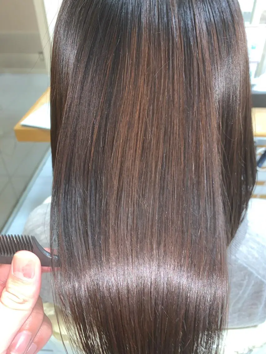 ロング パーマ 縮毛矯正 髪質改善/縮毛矯正 /レイヤーカット岡部のヘアスタイル