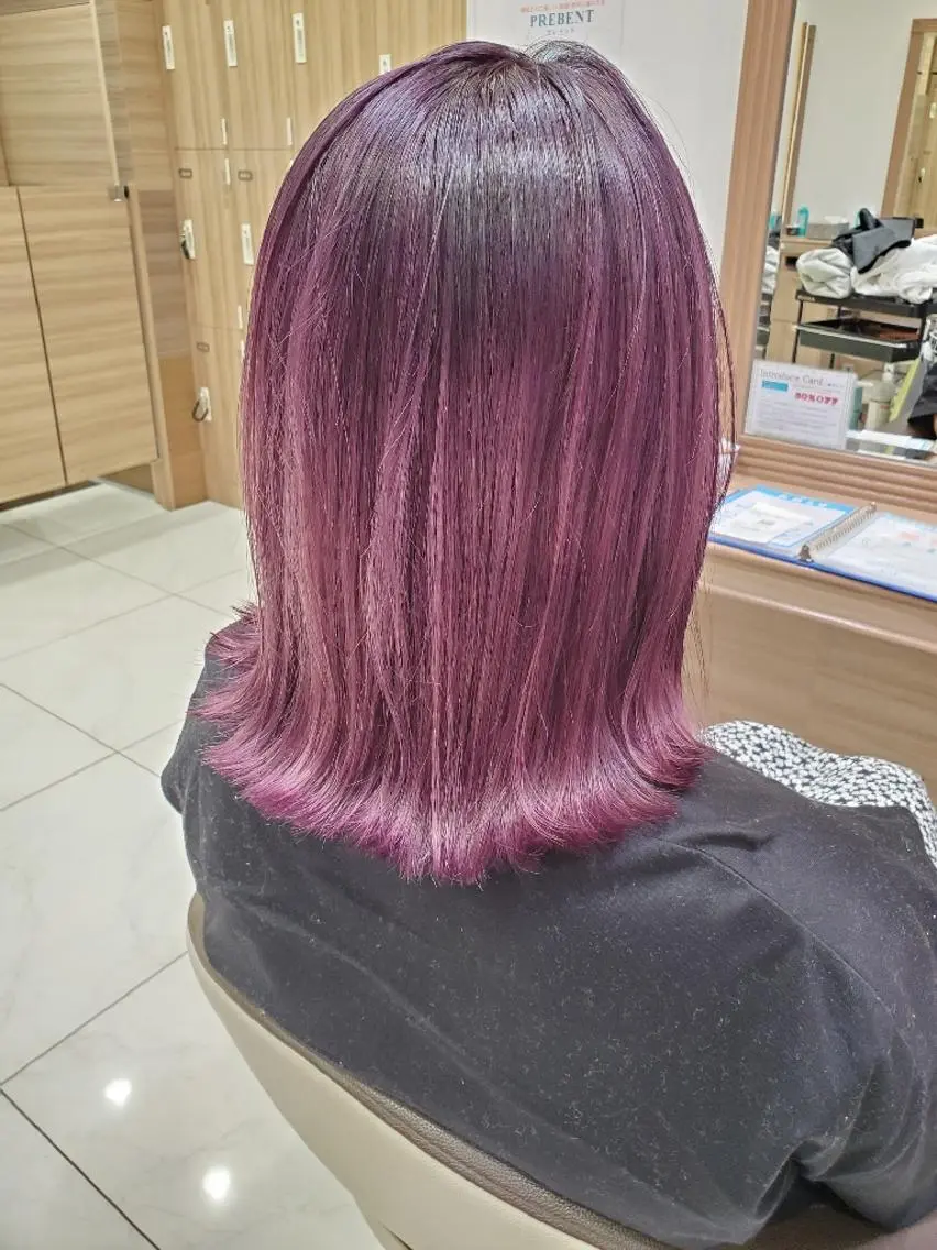 ミディアム カラー ブリーチ イルミナカラー ラベンダーカラー ラベンダーピンク ピンクカラー カラー特化🔥中村 和貴<Ash津田沼>のヘアスタイル