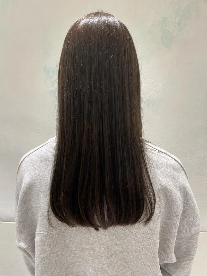 ロング カラー グレージュ オリーブグレージュ オリーブグレー 🌟当日予約OK🌟 西野楓加のヘアスタイル
