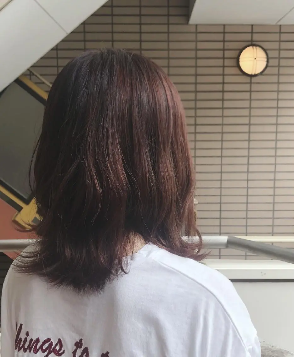 ミディアム カラー ヘアアレンジ カシス バイオレットカラー 伸ばしかけ カット ヘアカラー トリートメント Joshua /パーソナル髪質改善のヘアスタイル