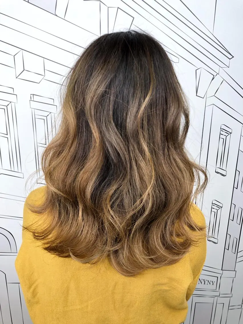 セミロング カラー バレイヤージュ グラデーションカラー レイヤーカット レイヤー⭐️カラー ⭐️平川雅史のヘアスタイル