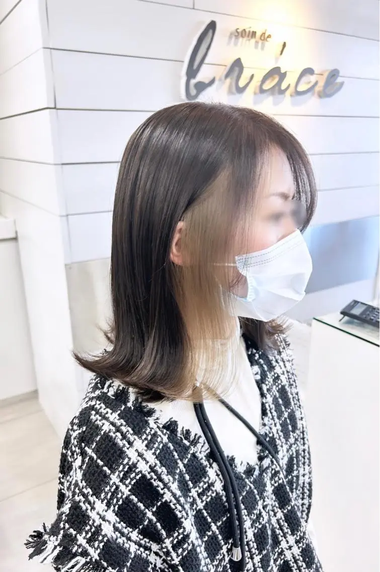 ミディアム ヘアカラー レイヤー/艶髪カラー 森本くるみのヘアスタイル