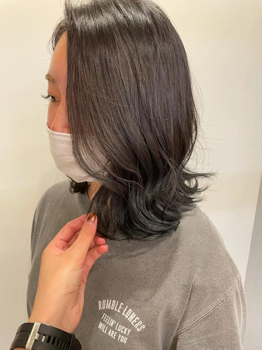 ミディアム カット ヘアカラー ラーム 乃木店のヘアスタイル