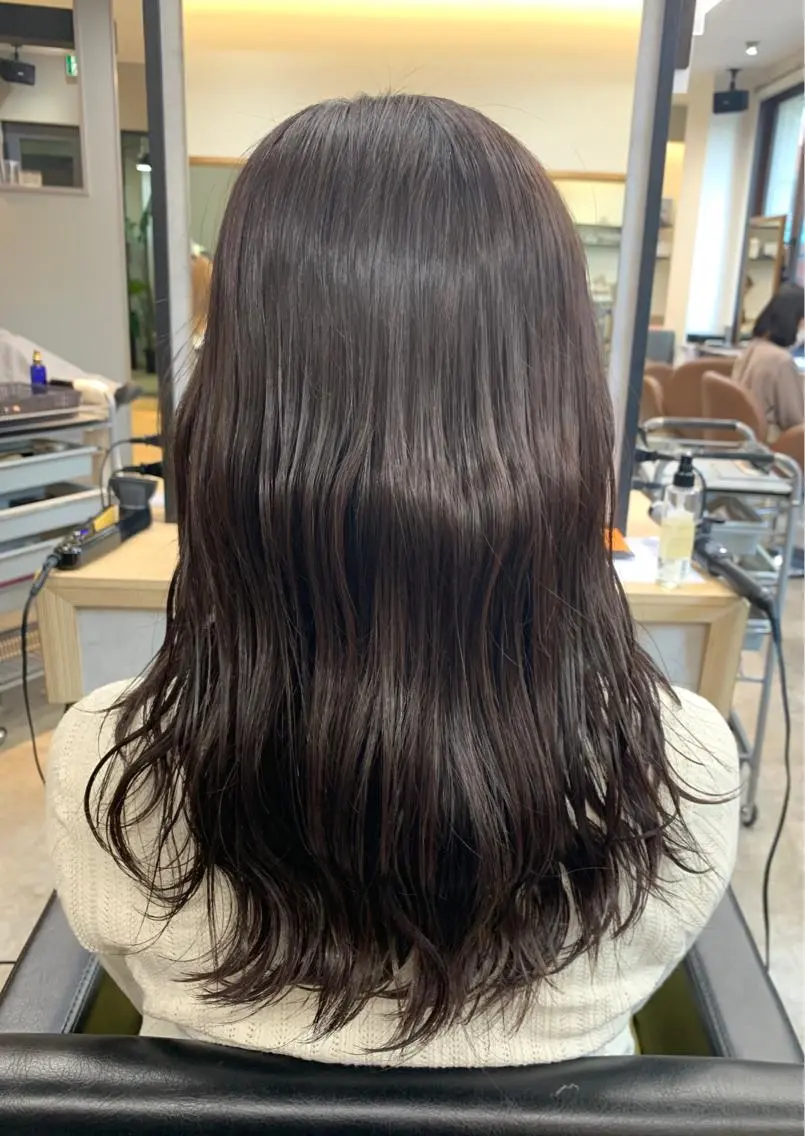 ロング カラー ブリーチ ブラウンカラー ブリーチなしカラー ピンクカラー ピンクブラウン 浦野 剛志のヘアスタイル