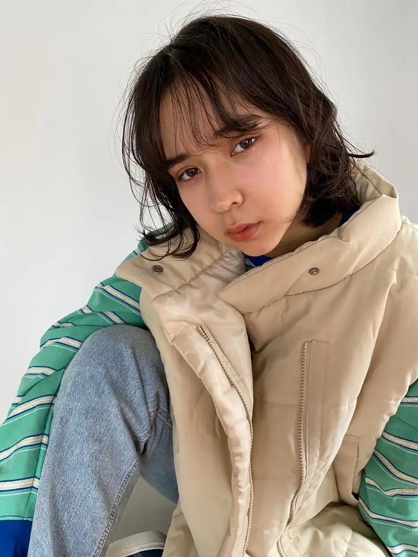 ショート カラー パーマ ショートボブ アディクシーカラー ブリーチ ケアブリーチ デザインカラー カット ヘアカラー CEINE+ officialのヘアスタイル