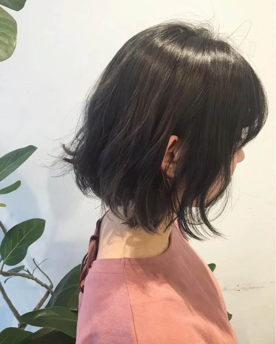 ショート カラー ヘアアレンジ ダークグレー Teramura Kaoriのヘアスタイル