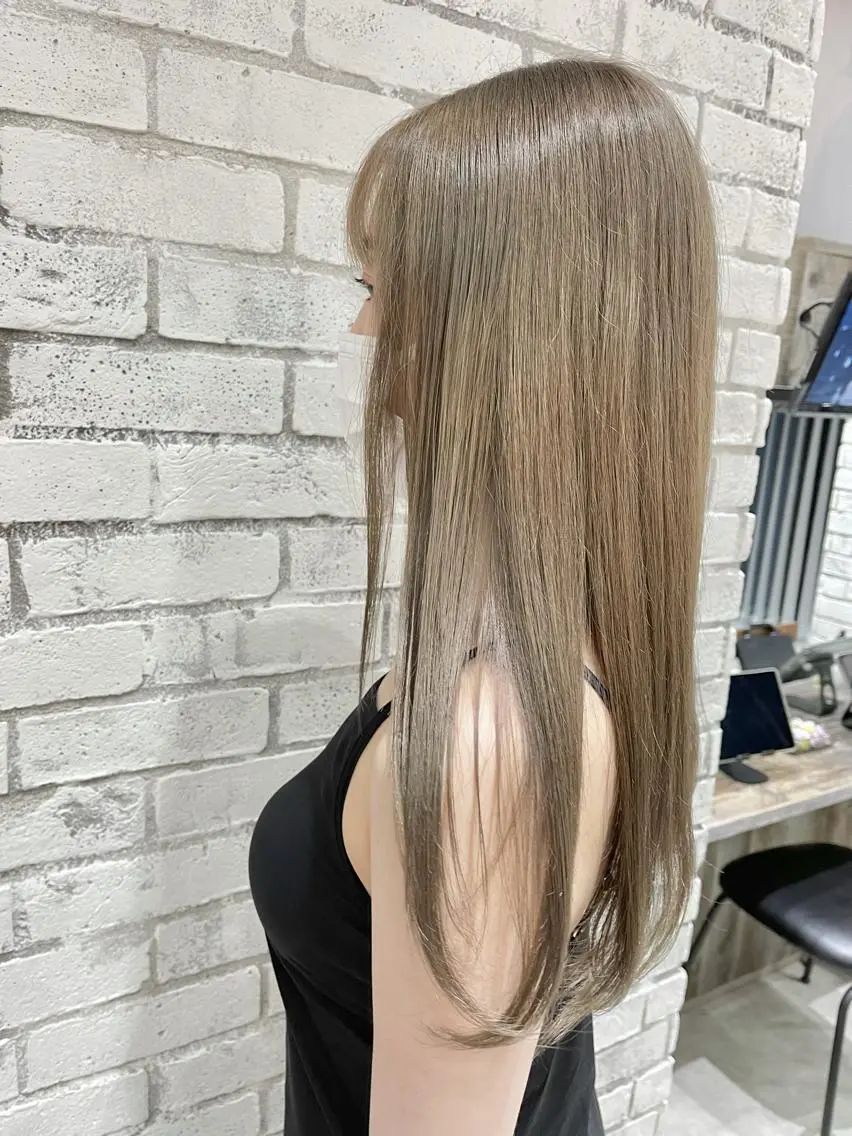 ロング カラー パーマ ヘアアレンジ アディクシーカラー グレージュ ミルクティーグレージュ ヘアカラー トリートメント 縮毛矯正/美髪 髪質改善/石田幸輔のヘアスタイル