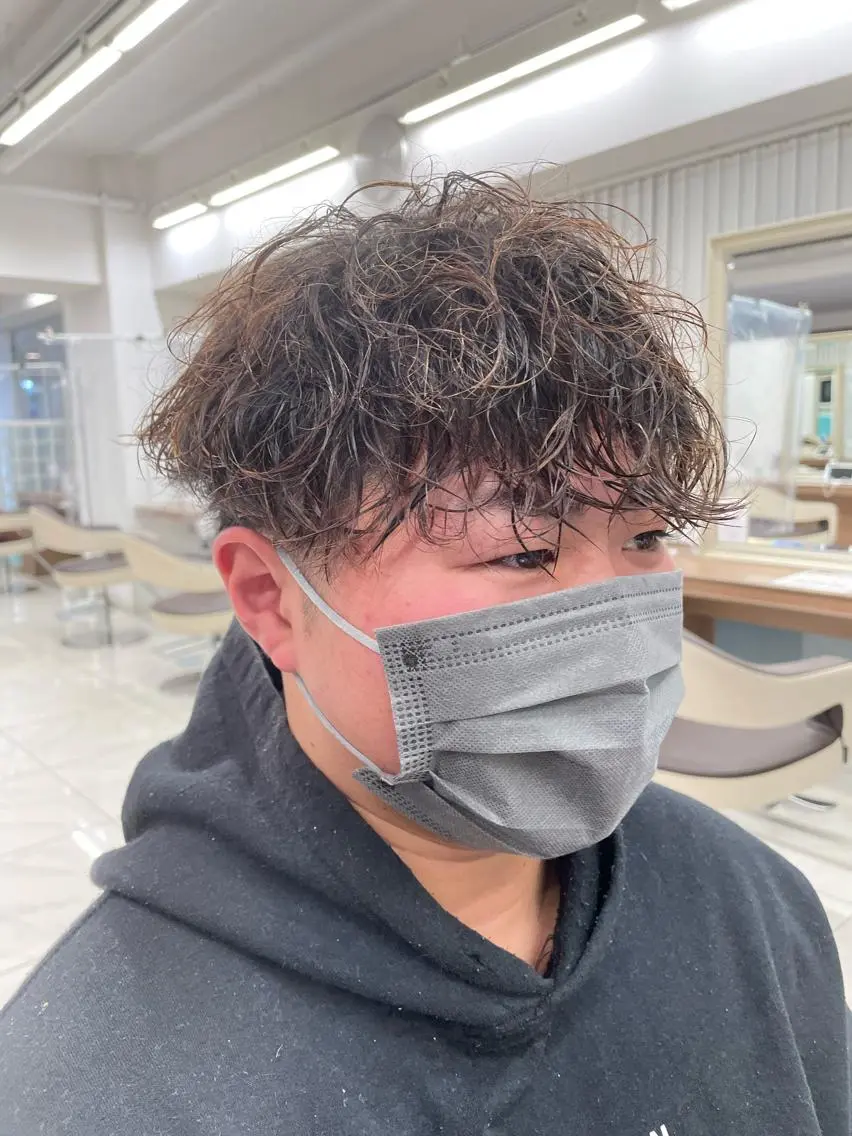 ショート カラー パーマ メンズ 【メンズ特化】 池田大成✂︎のヘアスタイル