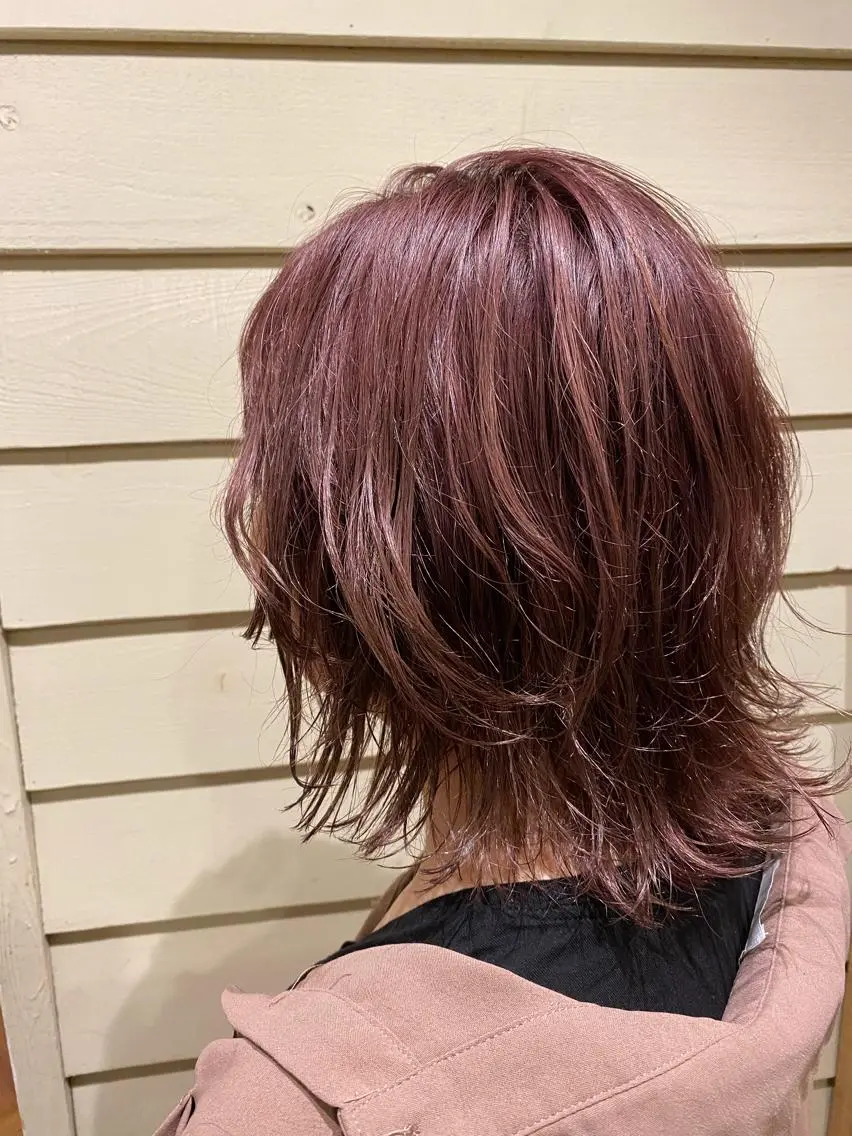 ミディアム カラー ダブルカラー ピンクカラー 吉田 光佑のヘアスタイル
