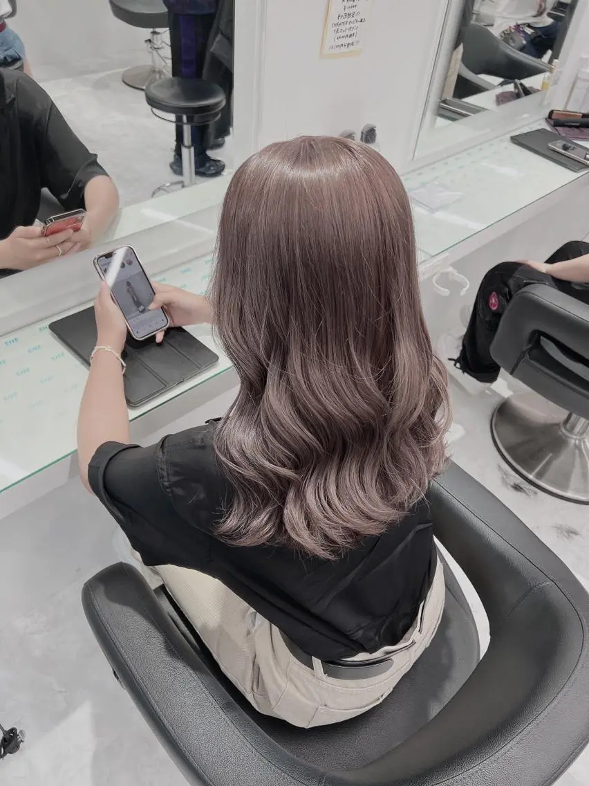 セミロング カラー ヘアアレンジ ダブルカラー｜ なおき｜池袋美容師のヘアスタイル