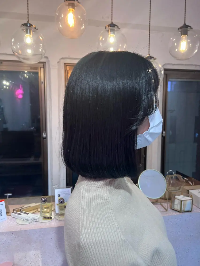 ミディアム エクステ ハイライト 髪質改善 韓国風ヘア 縮毛矯正 カット ヘアカラー トリートメント 🎀しゅな/韓国 レイヤー/透明感♡のヘアスタイル
