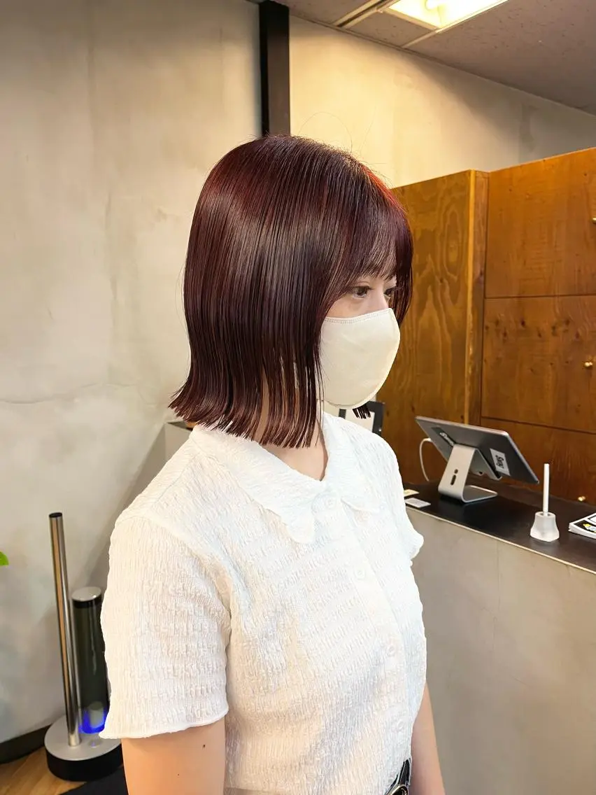 ミディアム カラー ヘアアレンジ ブリーチ ダブルカラー ブリーチなしカラー カット ヘアカラー トリートメント ena/ブリーチなし 透明感・レイヤー🎀のヘアスタイル
