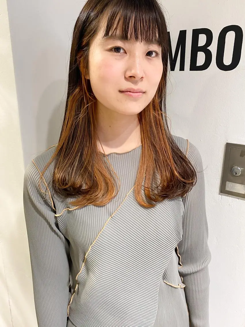 ロング カラー パーマ ヘアアレンジ キッズ ベージュカラー オレンジ オレンジベージュ パーマスタイル🔅 sayacaのヘアスタイル