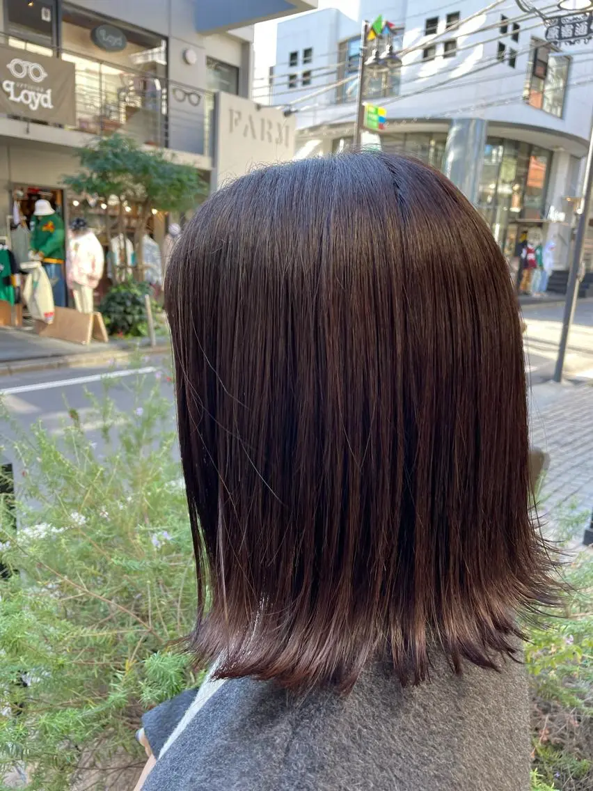 ミディアム カラー ブラウンカラー 透明感カラー ヘアカラー トリートメント すぐ巻ける縮毛矯正 🍀勝倉　麗のヘアスタイル