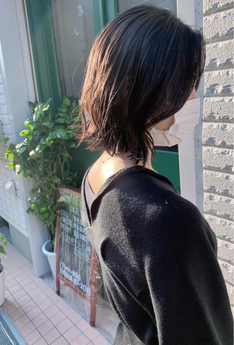 ミディアム カット ヘアカラー 縮毛矯正 トリートメント 🦋ショートカット 🦋Yu-Kiのヘアスタイル