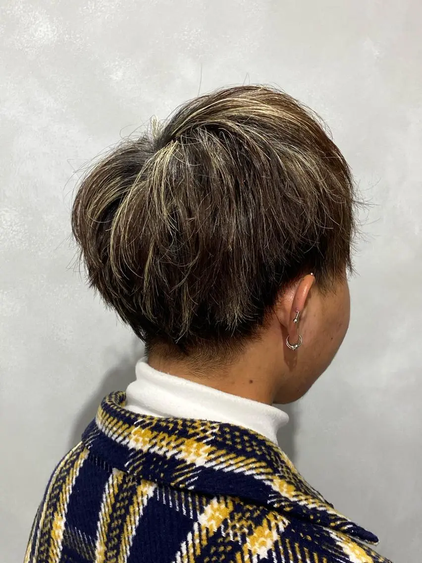 ショート カラー メンズ メンズメッシュ メッシュ 髪質改善/縮毛矯正 レイヤー/松川匠のヘアスタイル