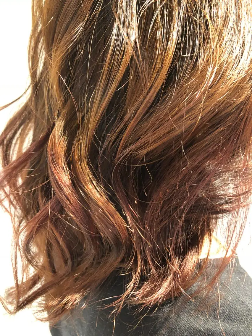 セミロング カラー ヘアアレンジ ベージュカラー ブリーチ グラデーションカラー ピンクカラー ピンクベージュ レイヤー×ヘッドスパ *保田遥*のヘアスタイル