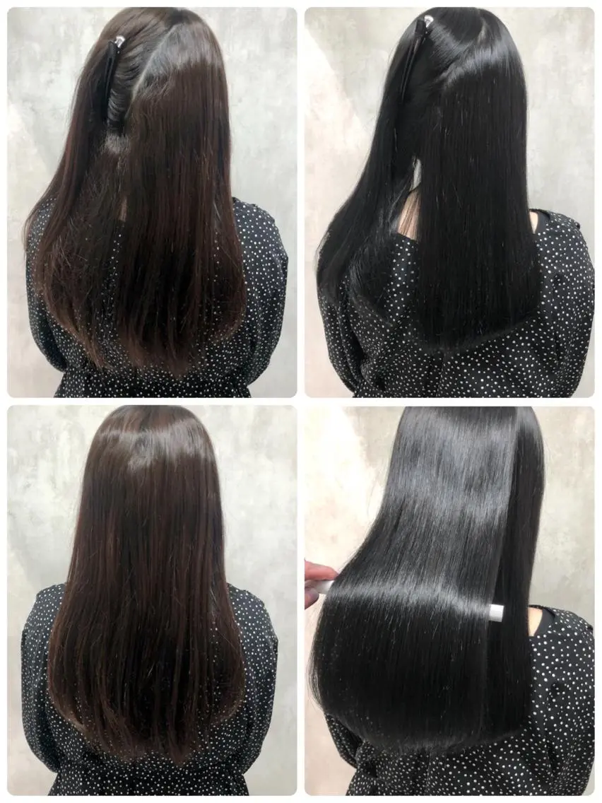 セミロング カット ヘアカラー 縮毛矯正 トリートメント あなた史上 最高を提供のヘアスタイル