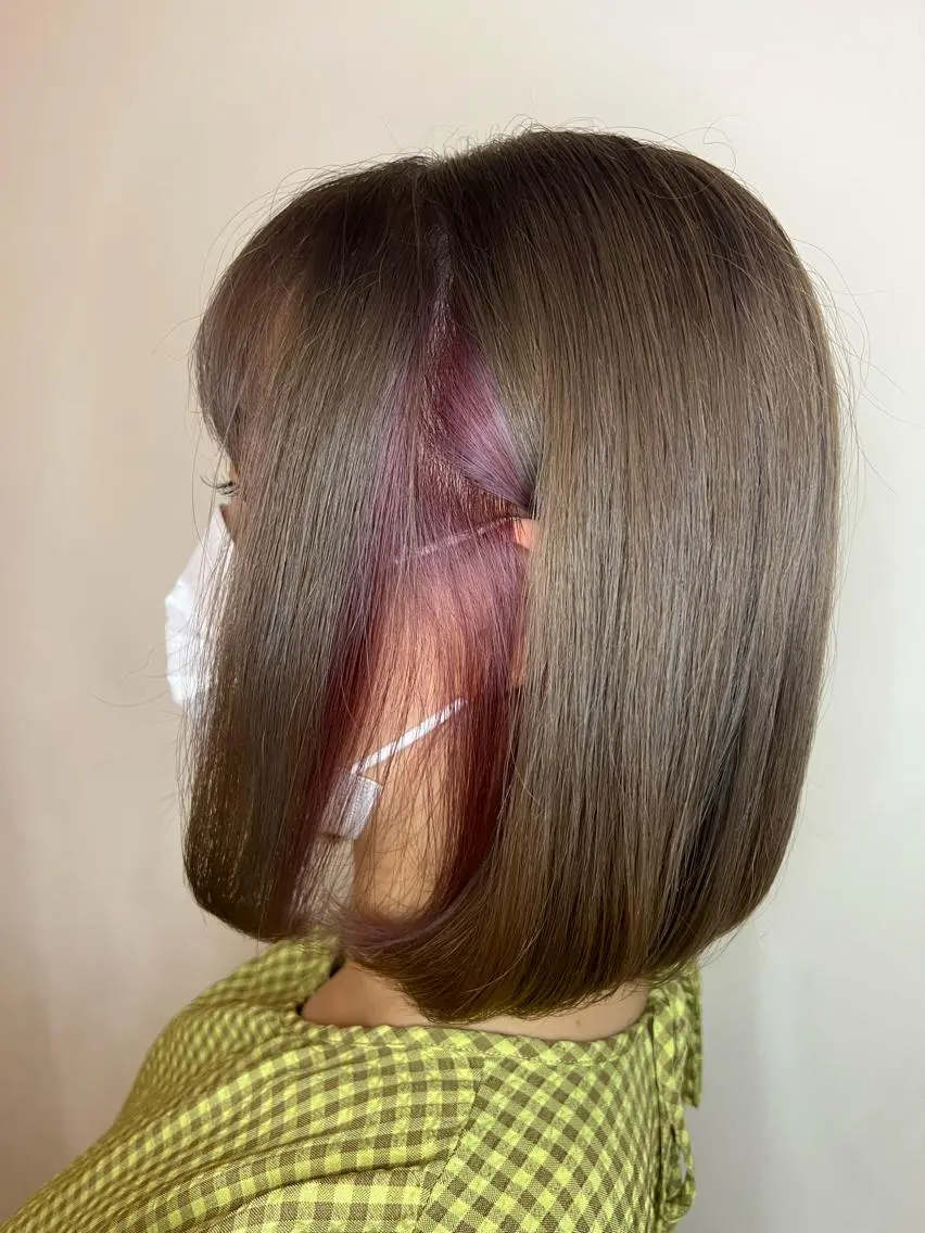ミディアム カラー ブリーチ インナーカラー ピンクカラー ボブ ボブインナー カット ヘアカラー Appeler Kana yのヘアスタイル