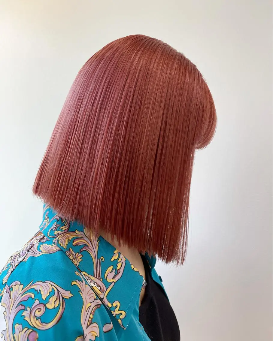 ミディアム カラー ヘアアレンジ ピンクカラー ヘアカラー トリートメント ボブ×柔らかいカラー 🌷misaki𓍼のヘアスタイル