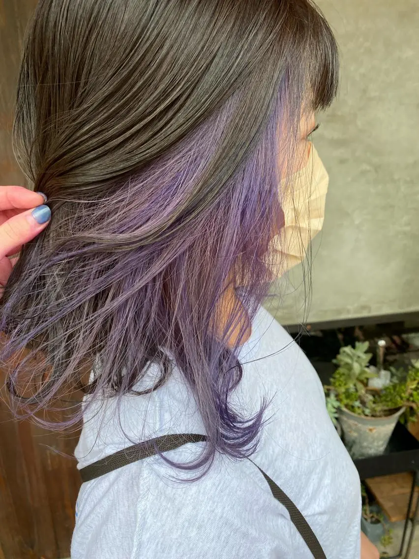 カラー ブリーチ ラベンダーカラー slow✂︎ 矢野芹奈のヘアスタイル