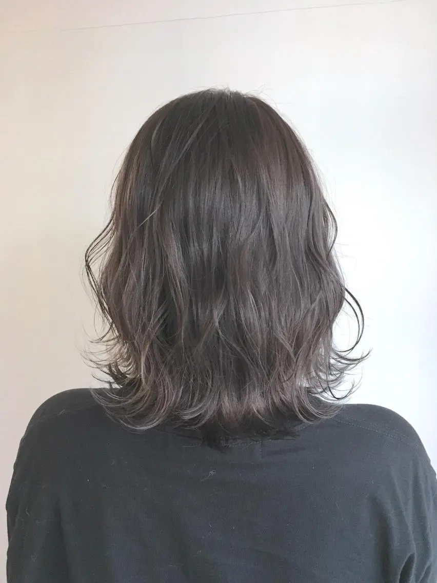 ミディアム カラー グレージュ ヘアカラー トリートメント ヘアセット yoshi ☆のヘアスタイル