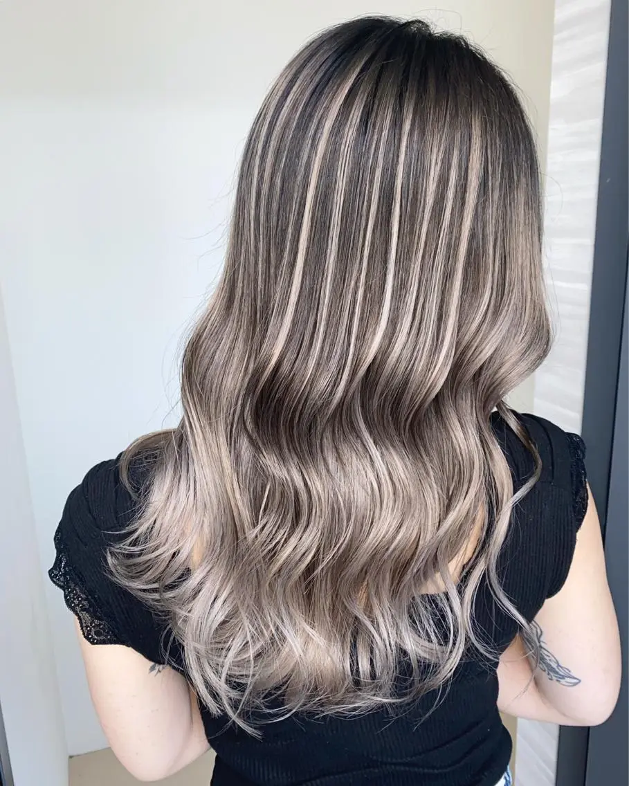 セミロング カラー カット ヘアカラー ✨ブリーチ無し 透明感HIDEのヘアスタイル