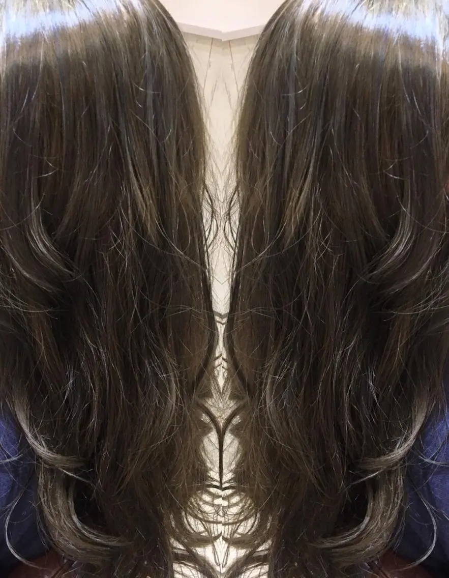 ロング カラー パーマ ヘアアレンジ Device ディバイスのヘアスタイル