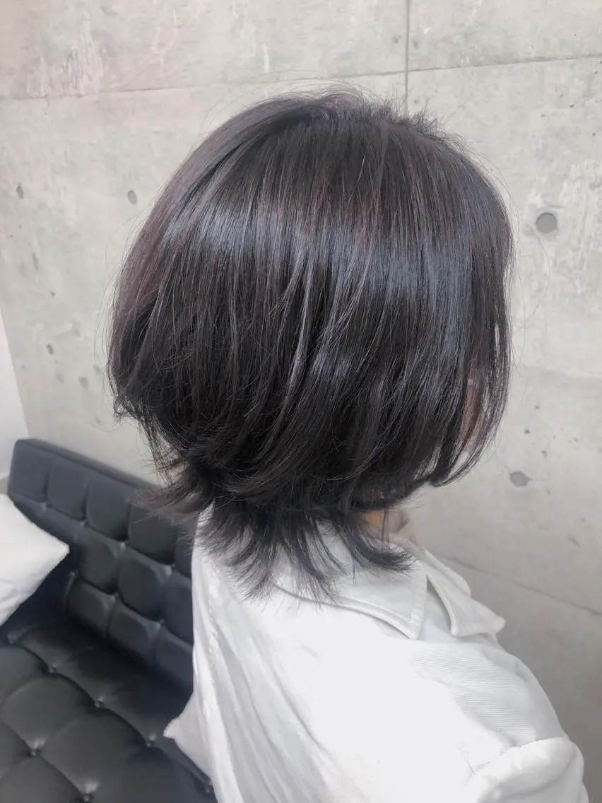 ミディアム カラー ミディアムレイヤー グレージュ レイヤーカット MeL 横浜/ MIHOのヘアスタイル