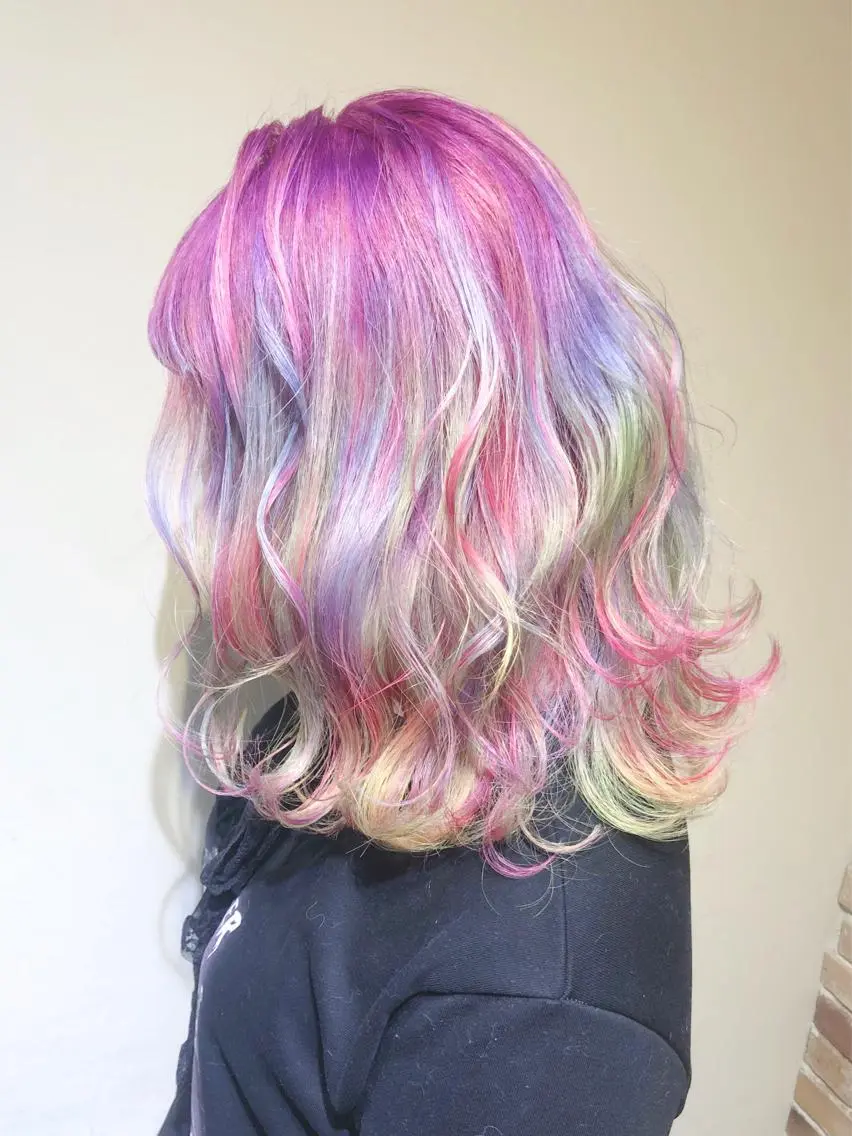 ロング カラー ブリーチ ユニコーンカラー ヘアカラー トリートメント Lyhair🦊🎀 AKIのヘアスタイル